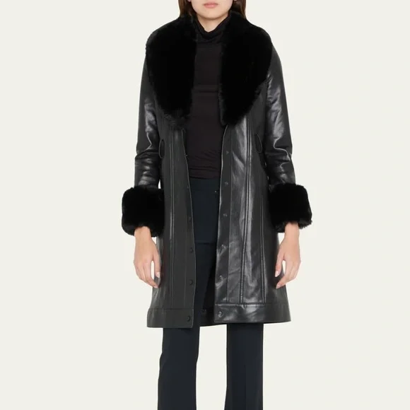 Alice + Olivia | Stari Vegan Leather Faux Fur Coat in Black
revolve clothing - Picture 5 of 6